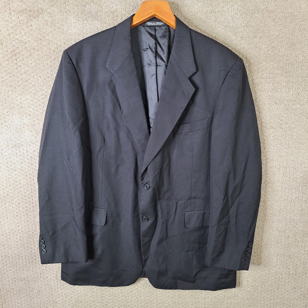 Kilburne and Finch Jacket Mens 44L‎ Black Wool Blend Blazer 2 Button Suit Coat